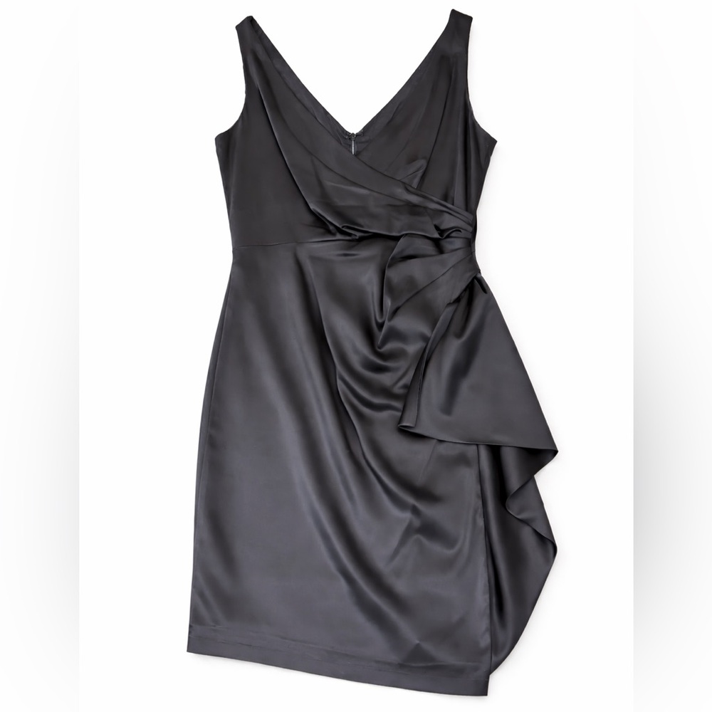 White House Black Market Asymmetrical Black Dress Size 10